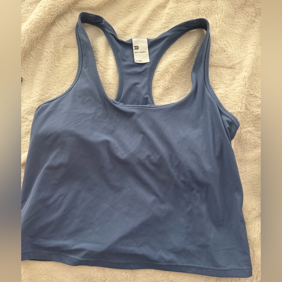 Blue Ribbed Tank Top - Picture 1 of 2